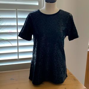 BNWOT DKNY Black Sequin t-shirt